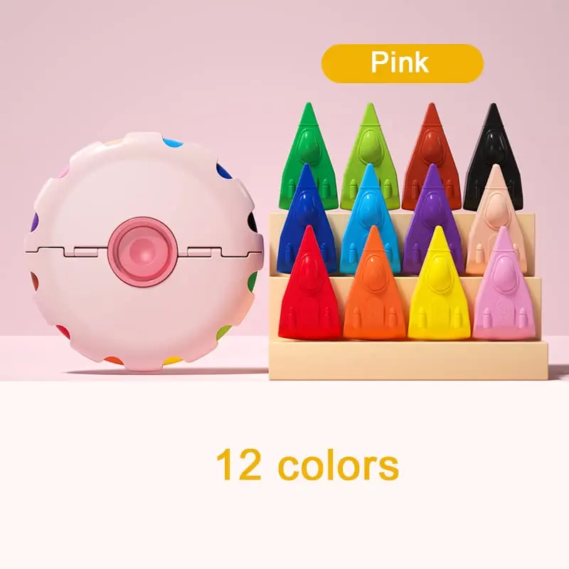 Набор детских нетоксичных мелков, 12 цветов, легко чистить, товары для творчества