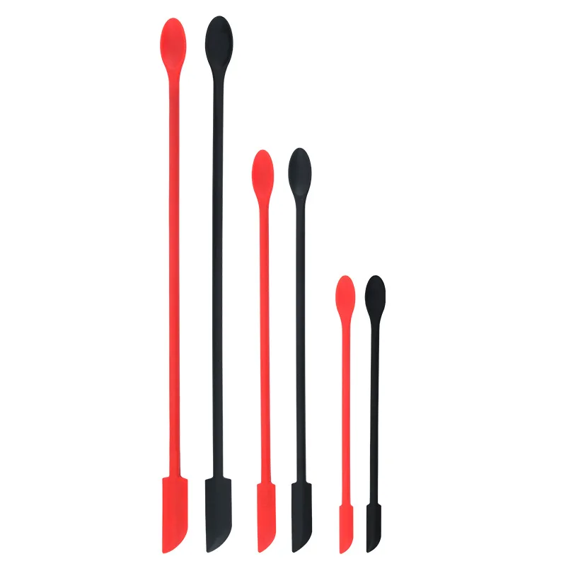 Новый креативный миниатюрный силиконовый шпатель с двойной головкой и маленьким наконечником, лопатка для джема, набор из 3 предметов, шпатель для готовки