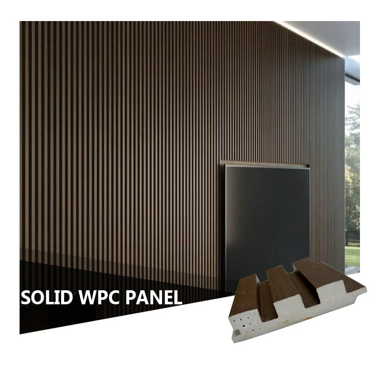 Fashion Bamboo Fluted Composite Solid Wood WPC Wall Panel for TV Background Interior
