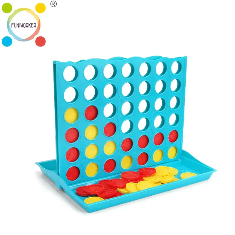 Fashion brain training plastic four in a row chess connect 4 game for kids