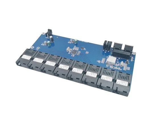 Fast 100M 8 Port Media Converter 2 Rj45 Ports+ 8 Sc Fiber Ports Single Mode Single Fiber Long Life Fiber Optic Media Converter