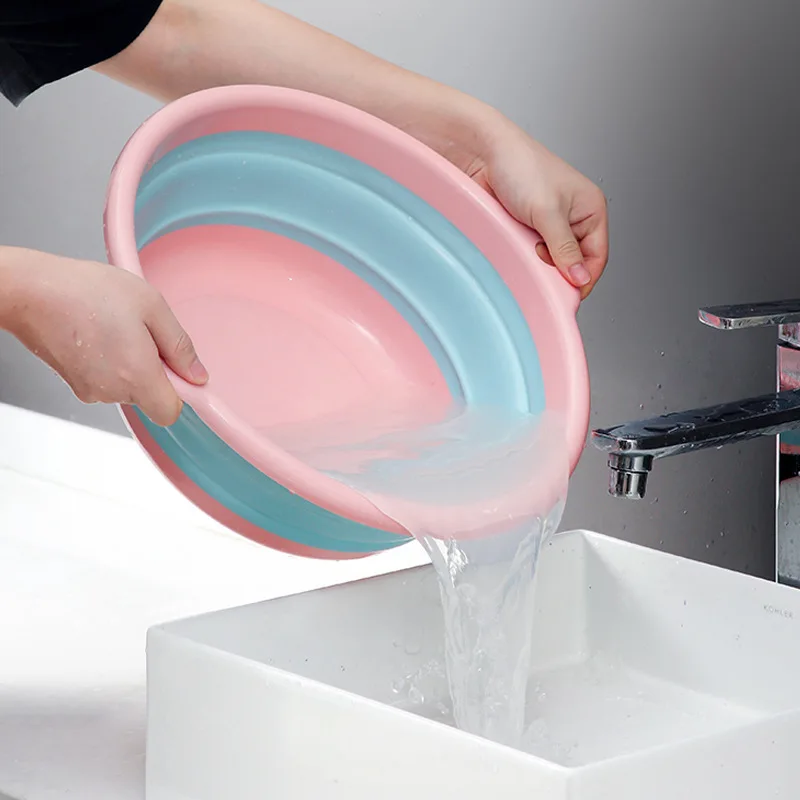 luxury unique Blue Pink portable adjustable folding plastic pp TPR material baby bathroom hair hand face shampoo wash basin