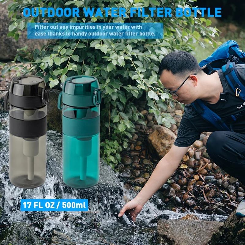 Brand New Product Filter Water Bottle Tritan Material Bpa Free Climbing Outdoor Drinking Water Directly for Go Hiking