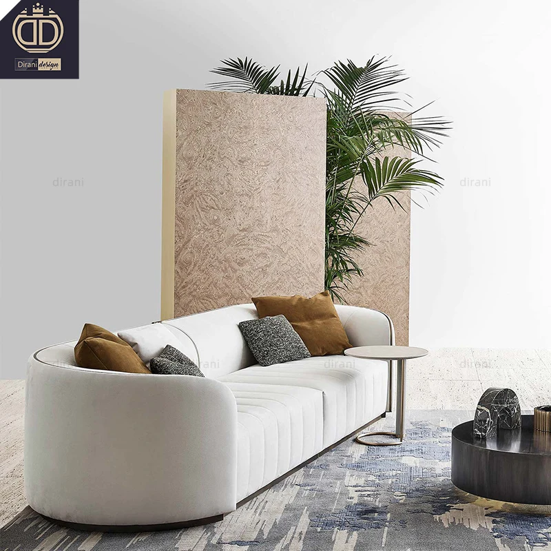 Hot Sale Rugiano Excellent Unique Sofa Sophisticated Italian Stylish Pierre Sofa Genuine Leather Sectional Cream Sofa