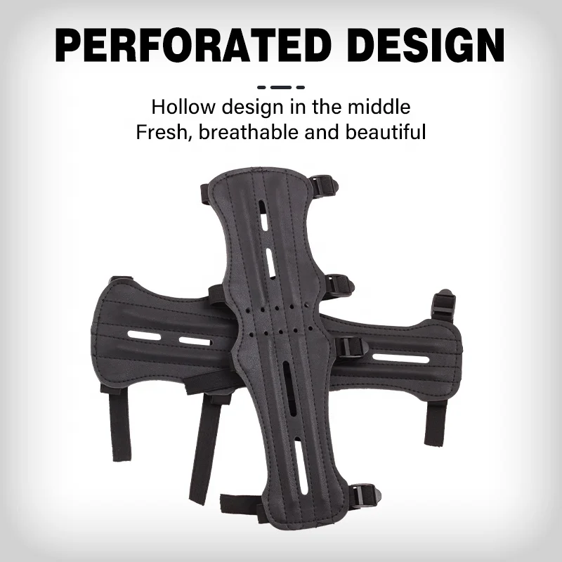 SPG Archery Arm Guard Hunting Traditional Bow And Arrow Set PU Leather Length Outdoor Sports Training Protector Equipment