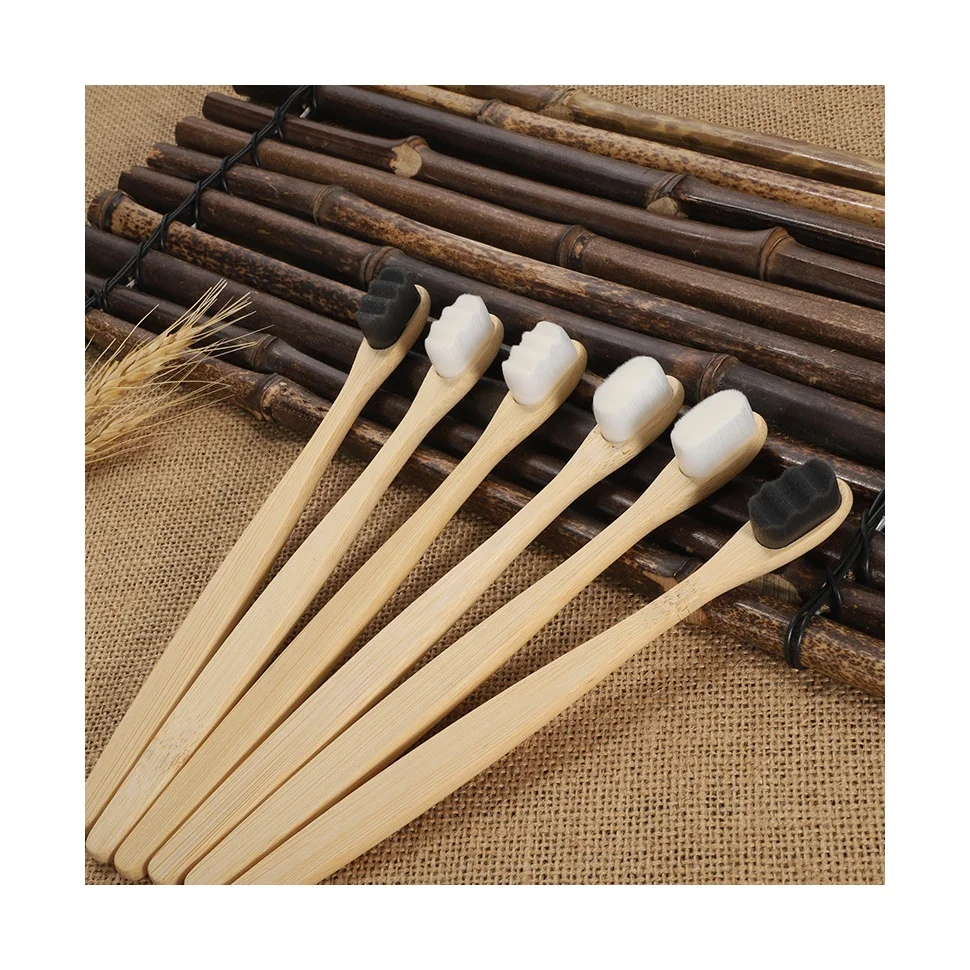 Manufacturer provides ultra dense soft bristle flat bamboo toothbrushes hotel toothbrush