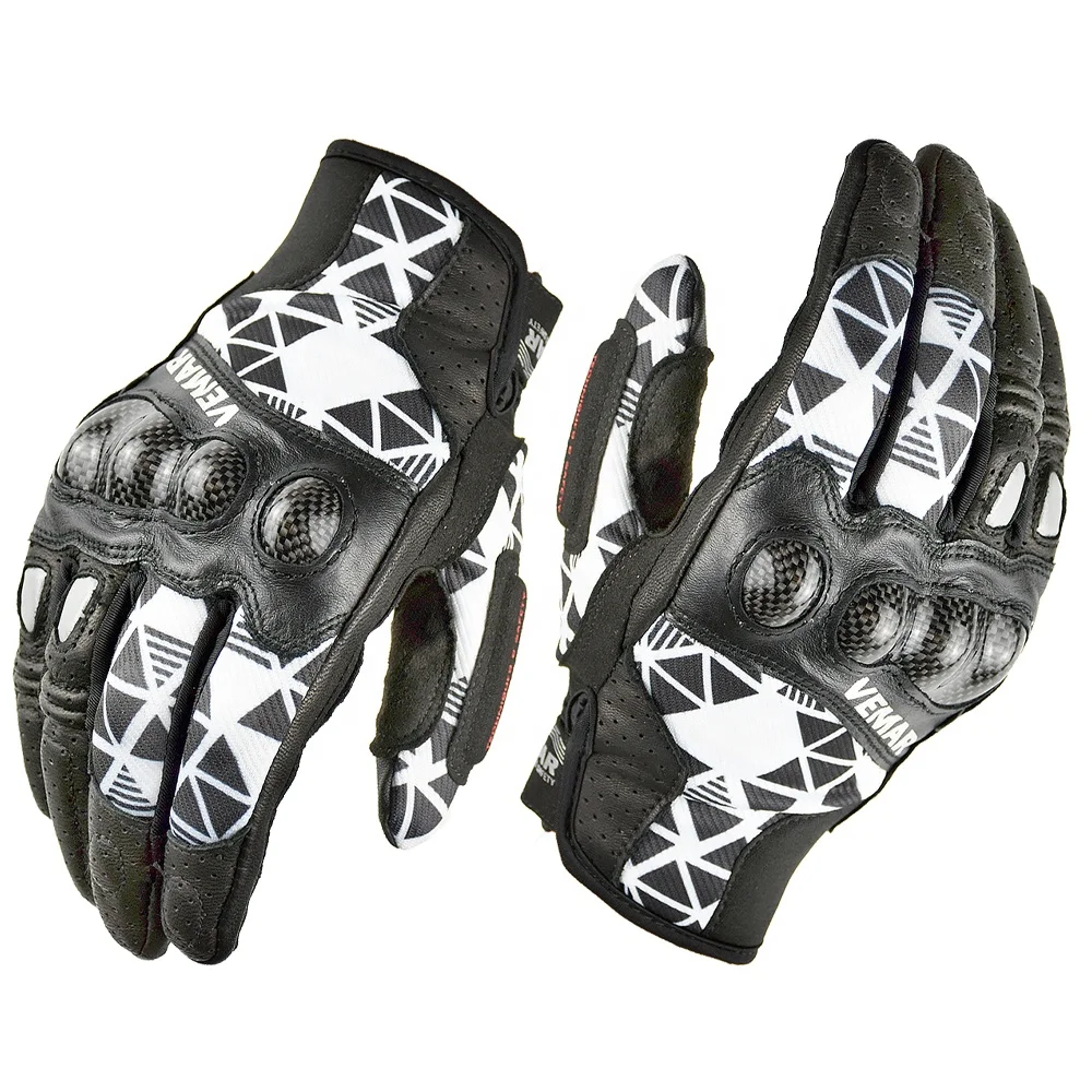 VEMAR Motorcycle Riding Gloves Men Vintage Motocross Leather Gloves Touch Screen Motorbike Racing Bike MTB ATV Safety Gloves