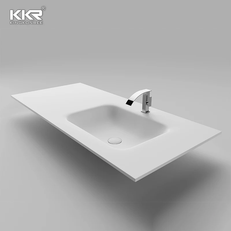Maximizing Space Integrated Sink on Solid Surface Vanity Combo for Modern Living