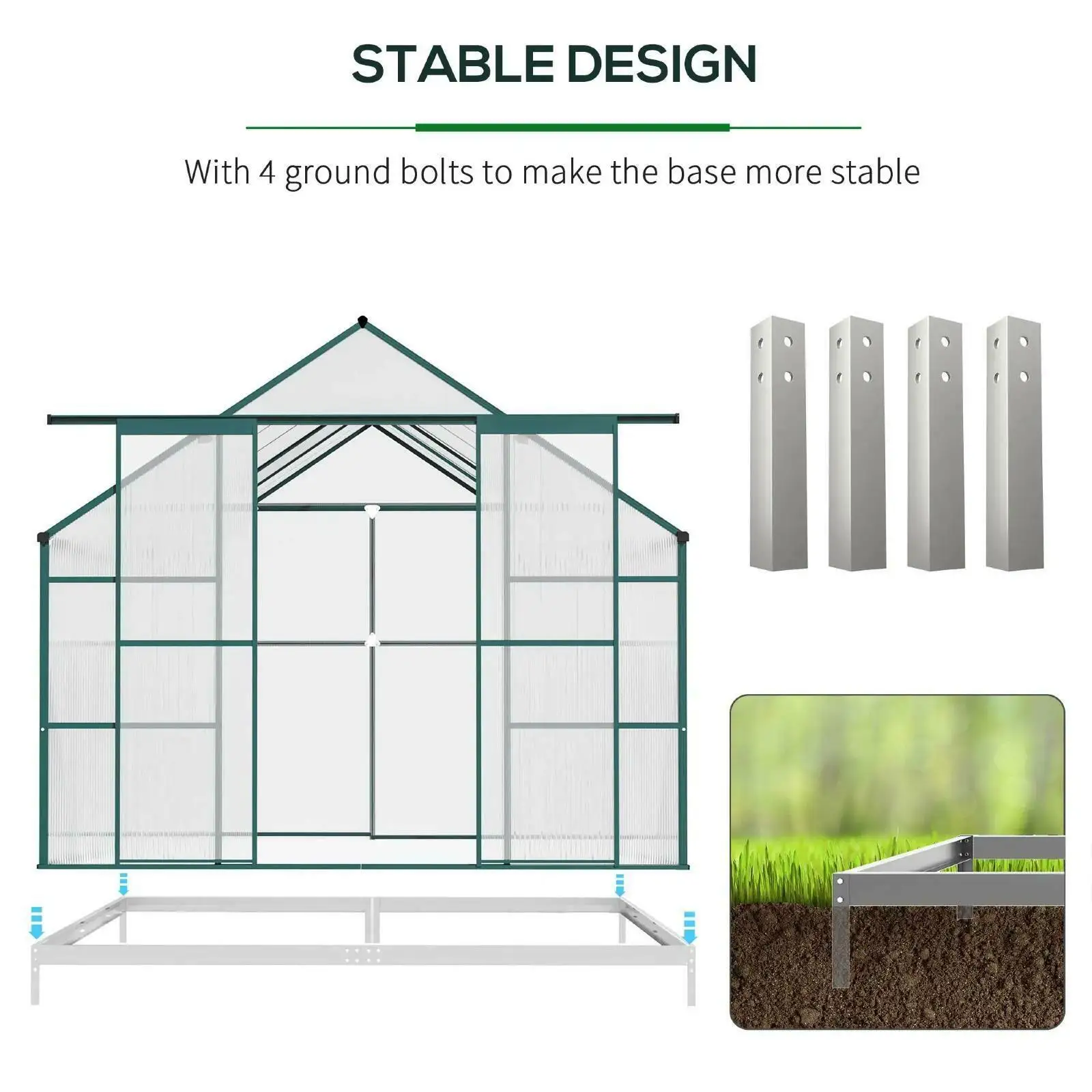Garden Greenhouse  Aluminum Outdoor Greenhouse Green House