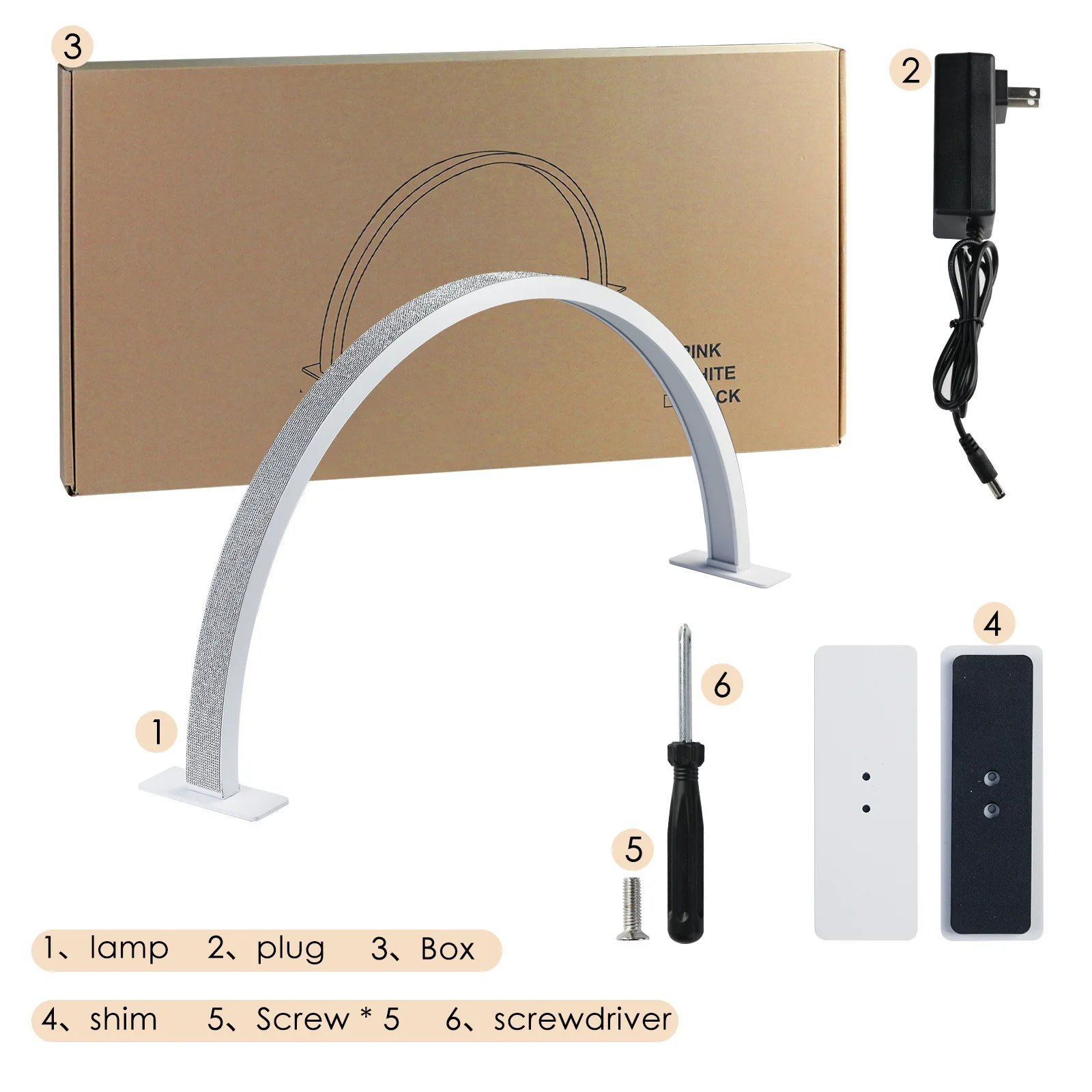 C188 SAFENG Full Diamond Half Moon Led Desk Nail Light Custom Adjust Brightness Light Nail Desk Lamp For Nail Salon