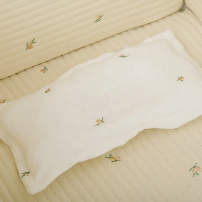 New Arrival Soft Breathable Gauze Cartoon Embroidery New Born Baby Pillow