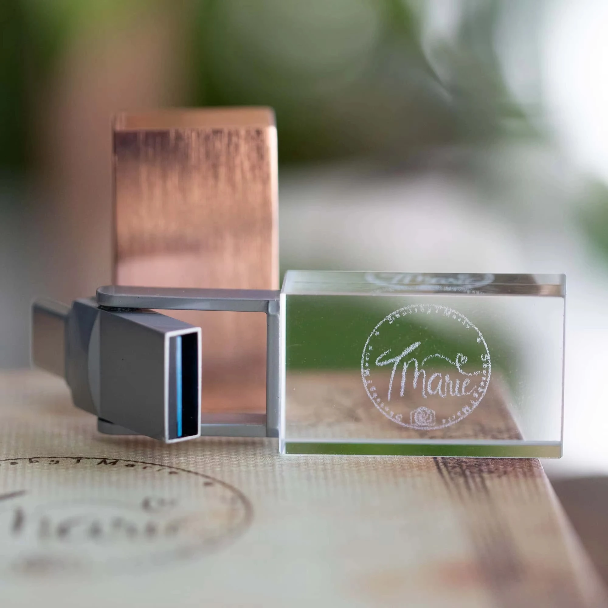 Type-C Kristall Cristal Transparent USB 3.0 Flash Stick 32G 64gb 128gb crystol type C USB C Flash Drives With Wox