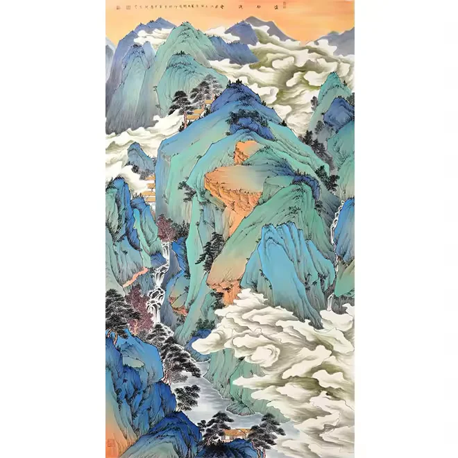 New Chinese ink painting modern  living room landscape decorative painting bedroom bed hanging painting