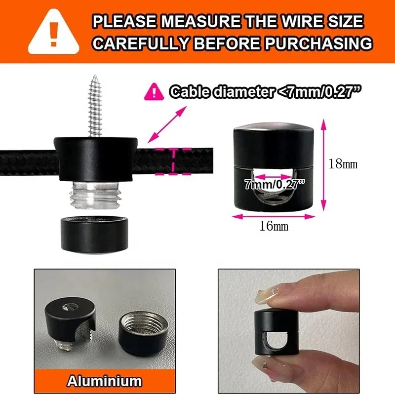 Chandelier Ceiling Lighting Accessories Aluminium Cable Hook Cord Clip Wire Buckle Pendant Light Swag Hook