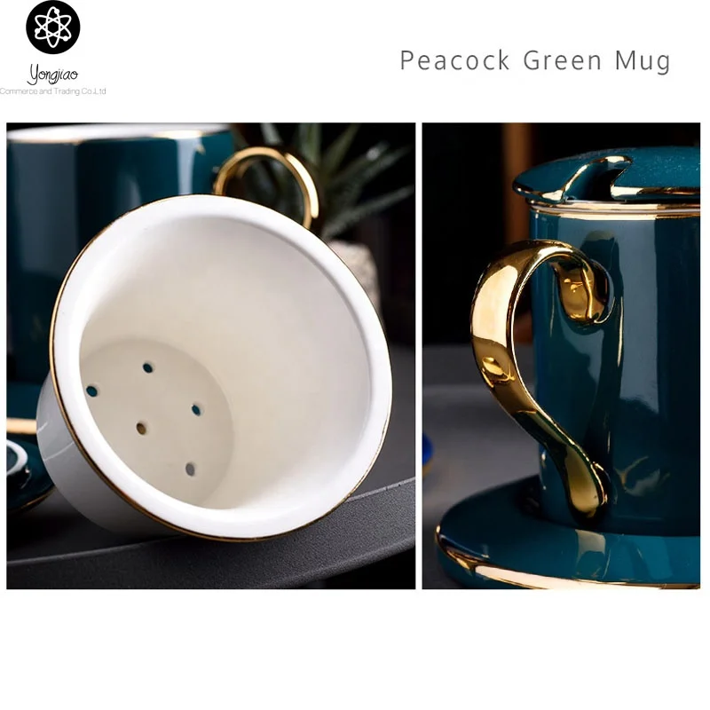 Ceramic tea cup with infuser and lid