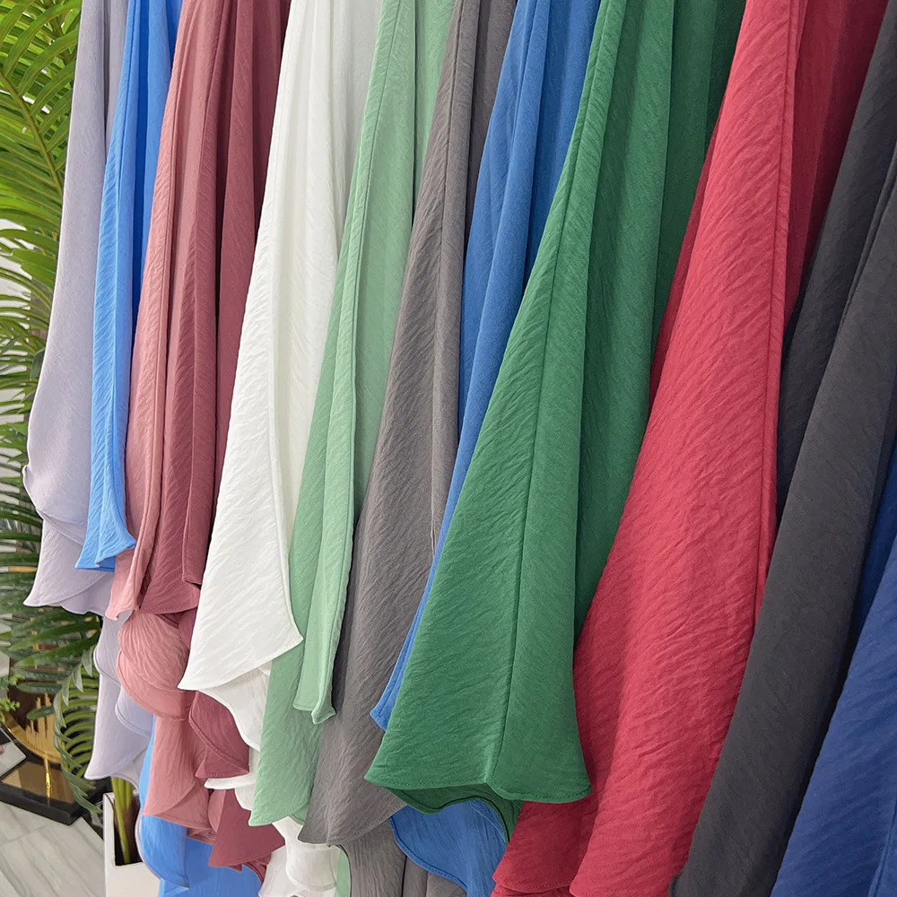 Traditional Muslim Egypt Prayer Scarf  Polyester 2 Layer Overhead Khimar Hijab For Women