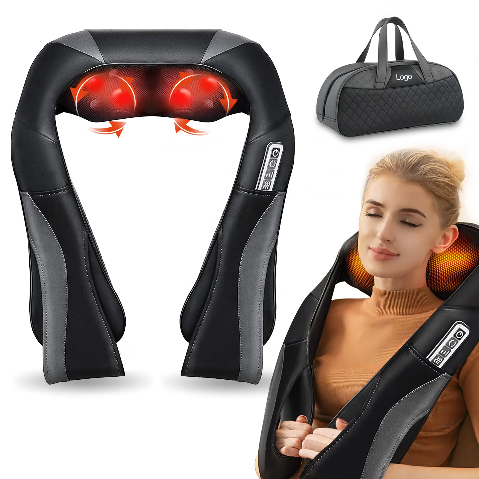 professional neck massager fashion cordless intelligent vibration infrared shoulder and neck massager for pain relief