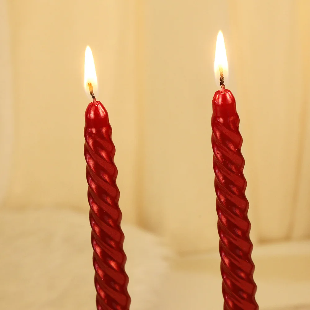 Wholesale Luxury Classic Smokeless Paraffin Wax 30cm 12inch Long Stick Spiral Candle Set