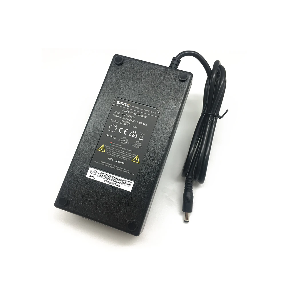 Haneride High Quality  54.6V 2A  Battery Charger for 48V  Electric Bicycle Battery with Round Plug
