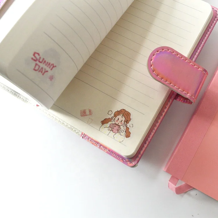  Школьные и офисные принадлежности 2021 kawaii kids pink cute note book Custom с ручкой логотипом блокнотом подарочный