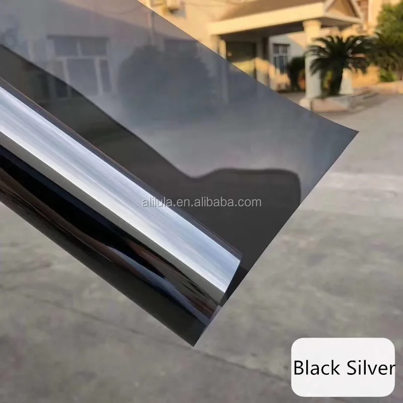 1.52*30M Roll Size Glass Building Mirror Film Heat Reject Protection Film Metal Silver Black 5% Vlt Reflective Paper