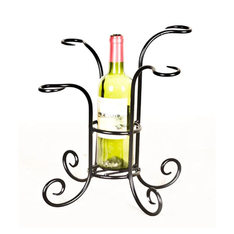 Подставка для винных бутылок и очков, черная, 35 см/ч x 23 см/Ш x 23 см