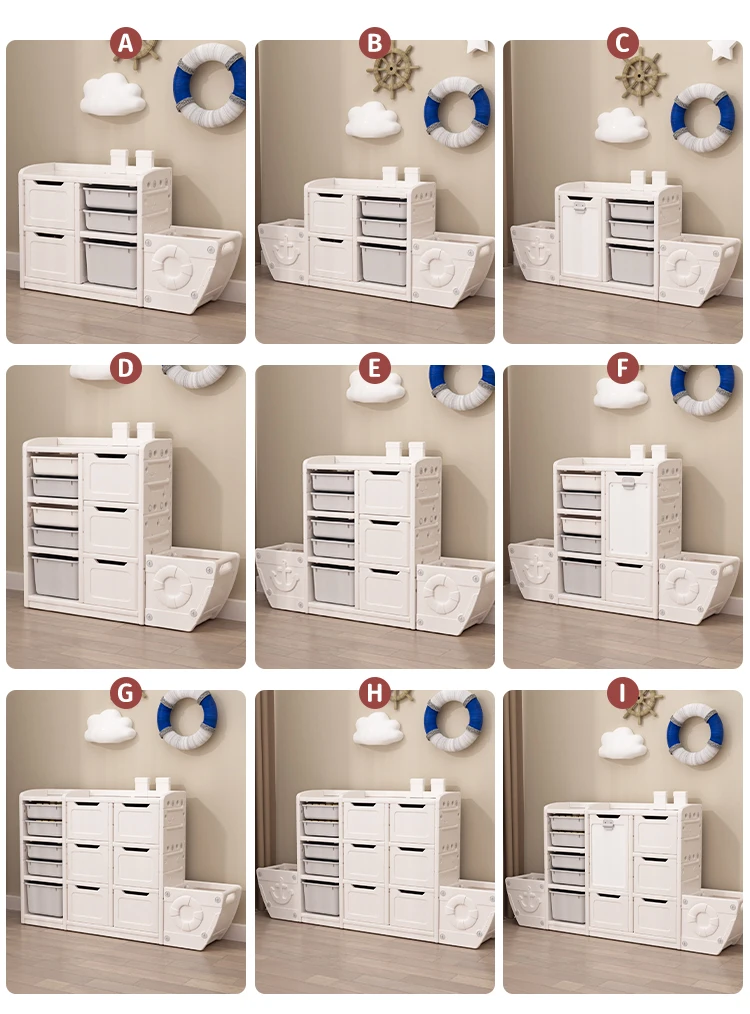 MIGO BEAR Kids Organizer Rack Baby No Toxic Shelf Children Plastic Boxes Storing Drawer Toys Cabinet For Clothes