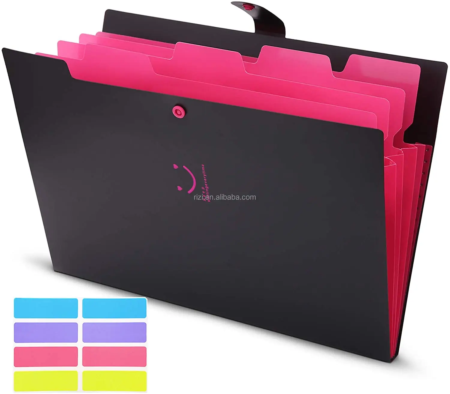 Amazon Best Seller A4 Colorful 5 pockets Tabbed Classification Expanding File Folder Organizer