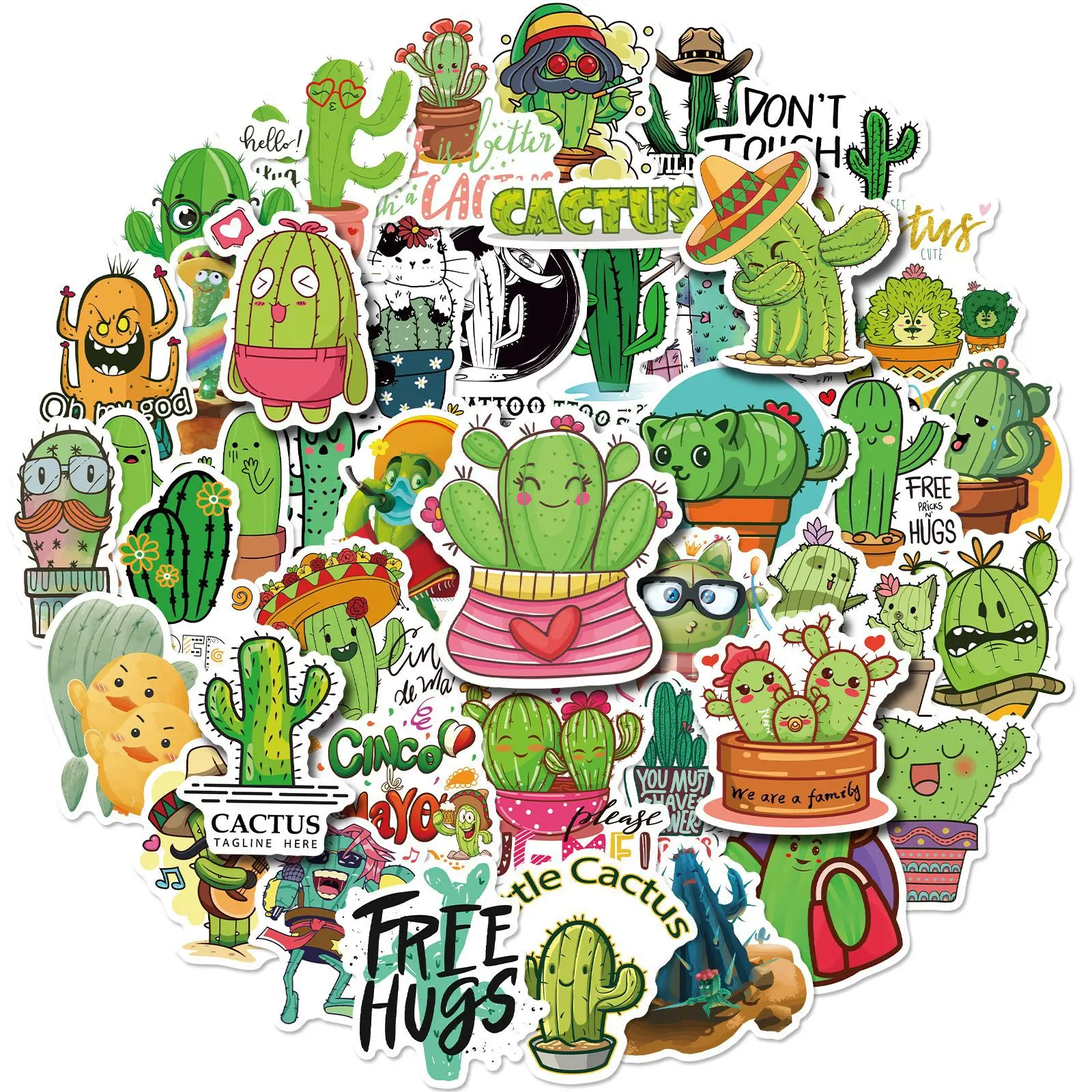 cactus sticker ins wind plant notebook scooter water cup sticker hand account sticker