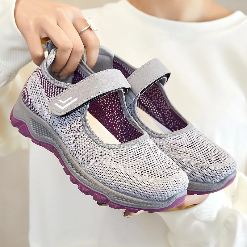 Comfortable Buckle Beijing Middle Aged And Elderly Mom Walking Shoes Fashion Support Shoes