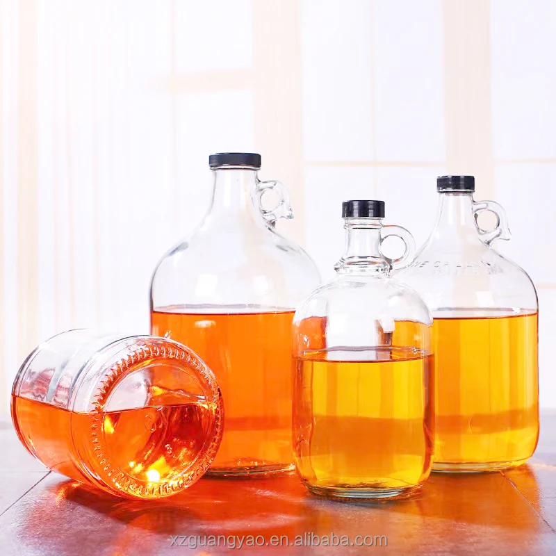 Wholesale 500ml 1000ml maple syrup transparent glass bottles with screw caps