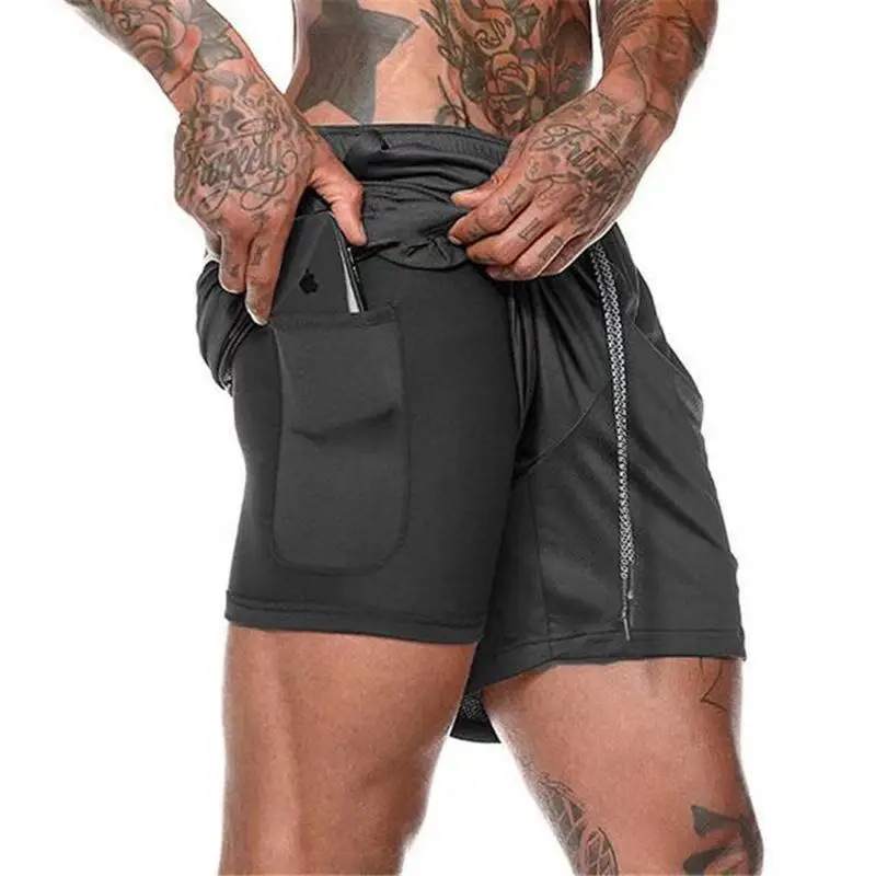 Workout Running 2 In 1 Double Deck Training Gym Black Designer Track Fitness Shorts Men