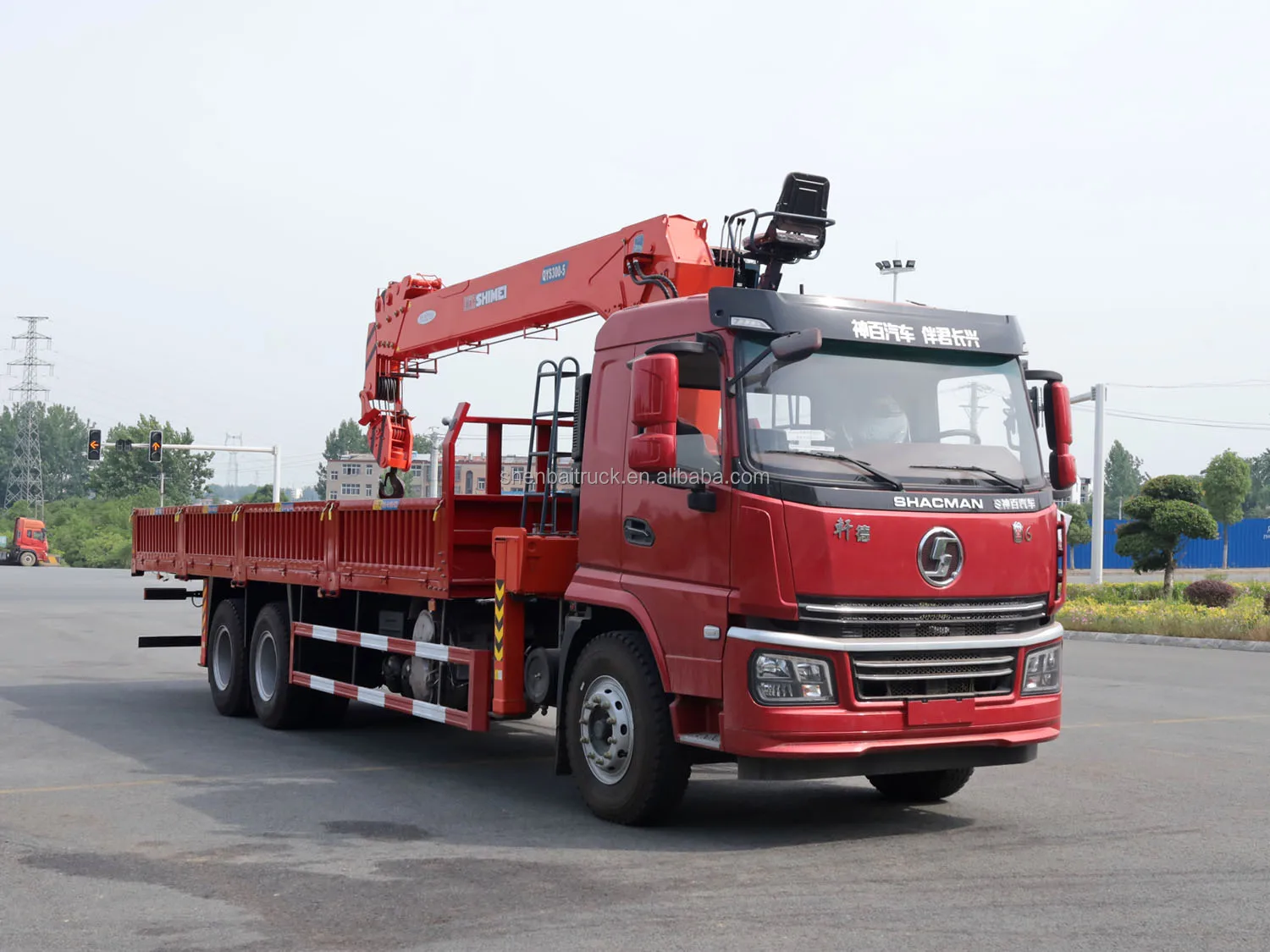 hot sale 6x4 truck with Shenbai 10 ton hydraulic telescopic boom crane