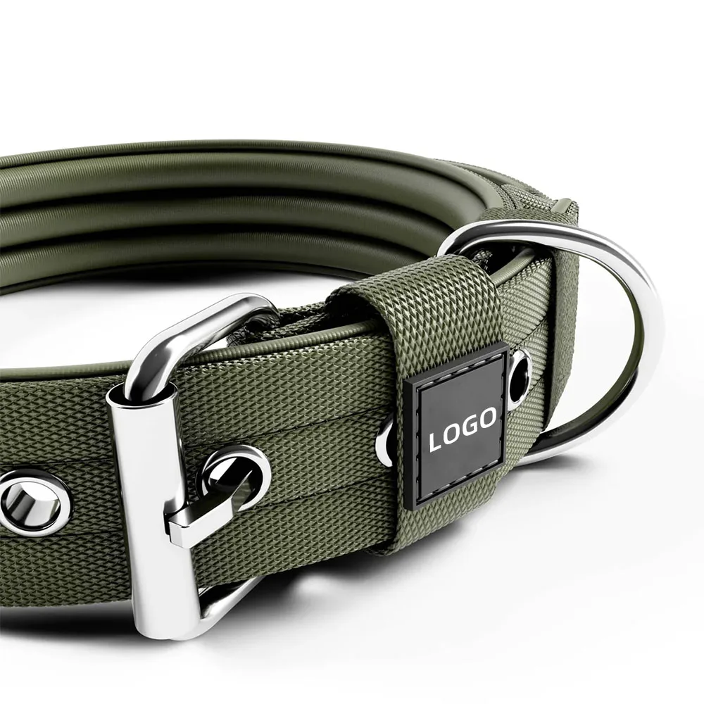New Design Soft Neoprene Padded Metal Buckle Personalized Collar Tactical Combat Dog Collar For Dogs Training