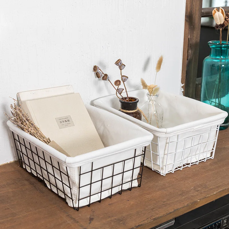 LINDON Cosmetic Fruit Snacks Towels Metal Wire Organization Basket Storage