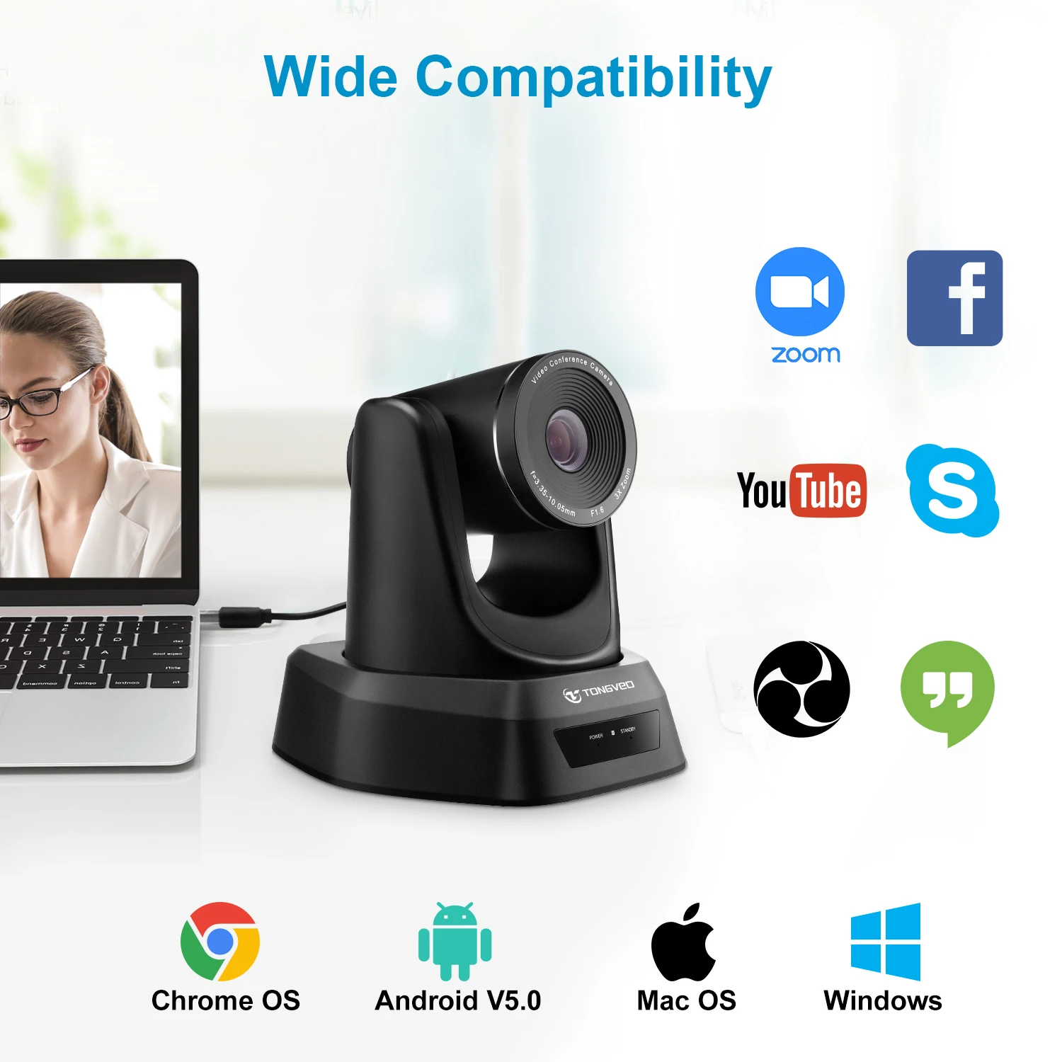 Live streaming 3X Optical Zoom conference camera | 1080P 60fps  Video PTZ Conference Camera USB HDM1 output