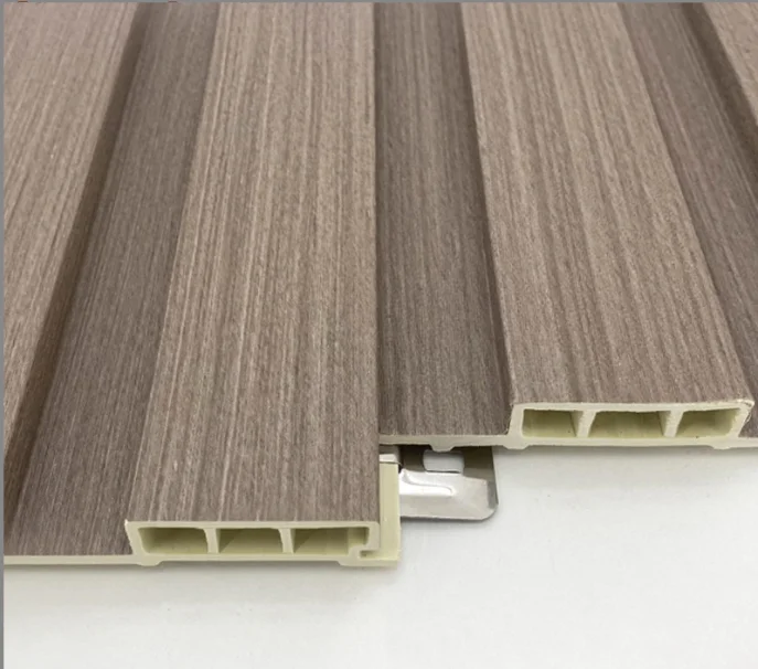 PVC wood composite WPC Fluted Wall Panels interior decorative Board Building Facades Cladding WPC wall panel for decor hot sale