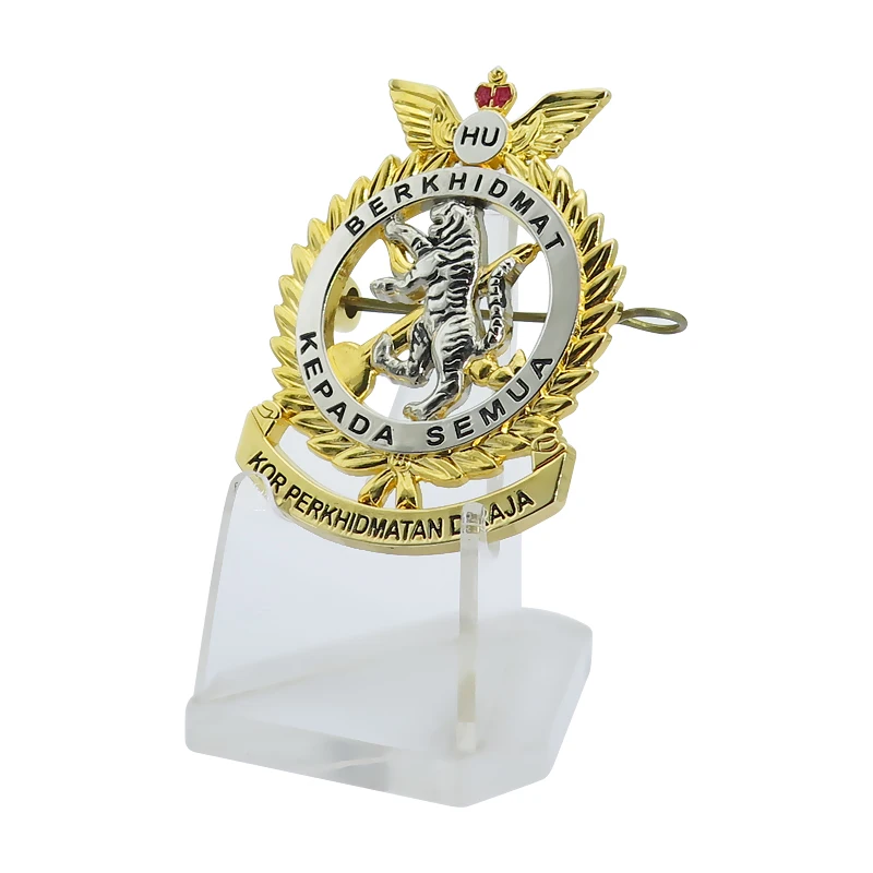 Wholesale 3D relief metal logo badge premium custom badge promotional custom metal badges for souvenir