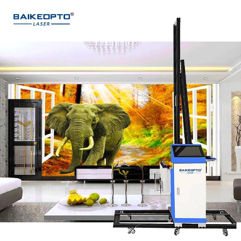 Vertical Wall Printer EPSON Double  Print Head DX7 UV Ink Five Colors Inkjet Walls Mural Printing  Machine High Efficiency
