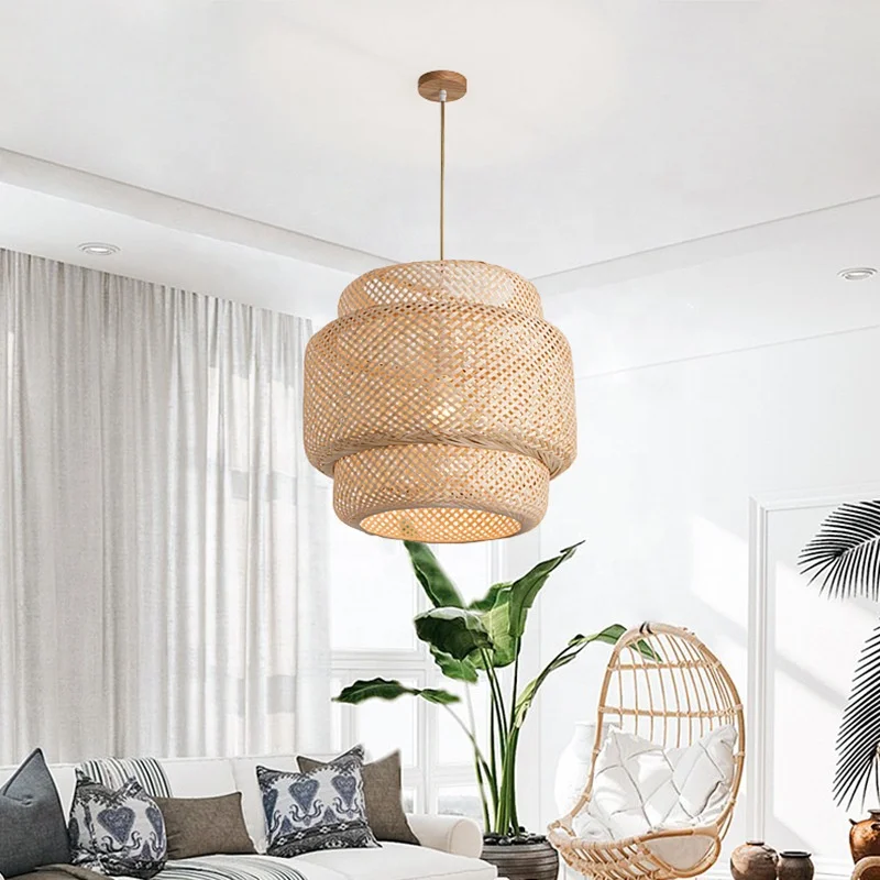 Popular Quality Southeast Style Chandelier Restaurant Hotel Decorative Chandelier Large Bamboo Pendant Light Lamps