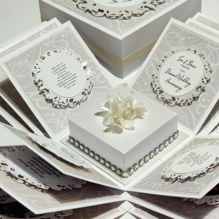 Custom design simple wedding exploding gift boxes card explosion box gift greeting card wedding favour invite exploding box