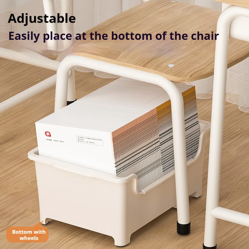 Adjustable Book Storage Box: Stylish and Creative Desk-Side Bookshelf for School Students, Movable Classroom Organizer