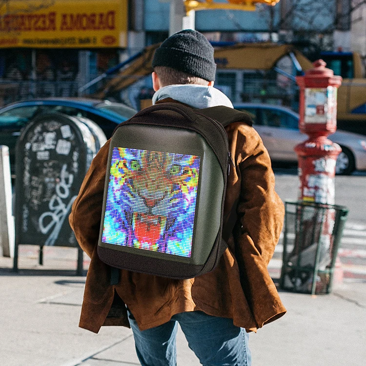 Оптом Wifi DIY ноутбук Smart Walk реклама школьная сумка экран 3d дисплей экран реклама светодиодный рюкзак