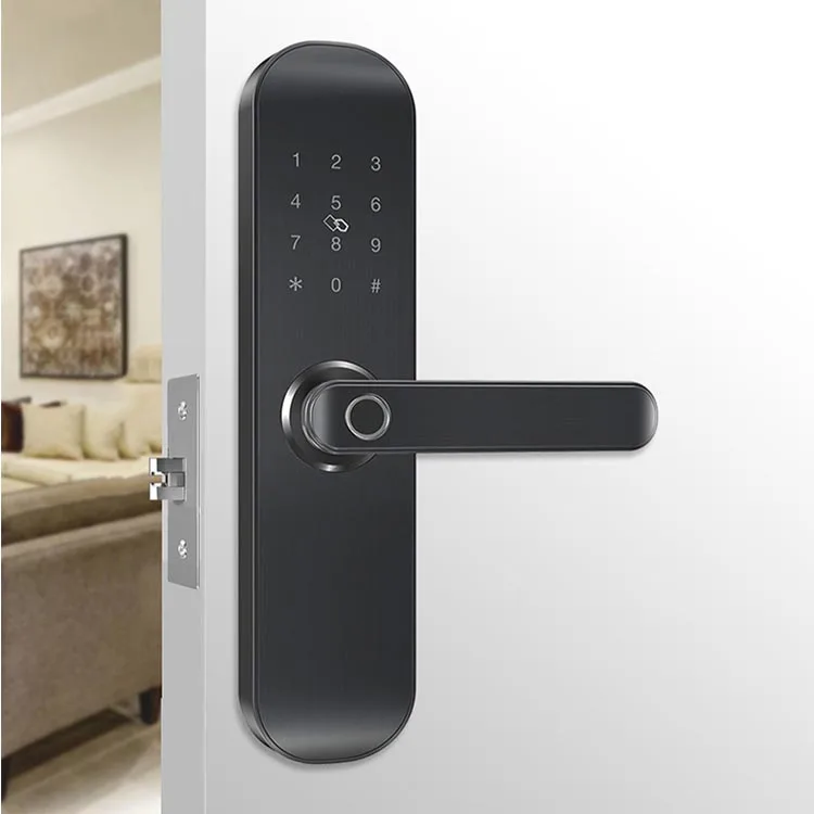 Security smart fornt door handle lock for outdoor aluminium slide door