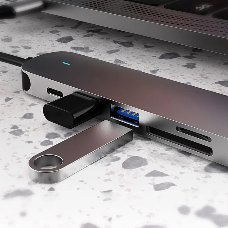 Портативный PD 3,0 USB C концентратора ключ USB порт зарядное устройство PD SD/TF док-станция для ноутбука