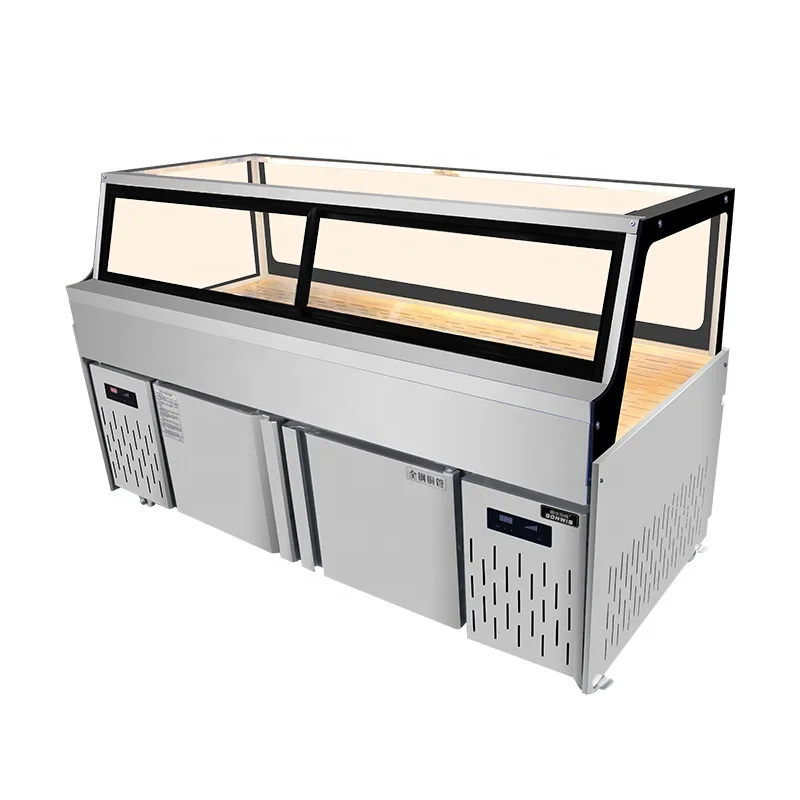 Arriart OEM Commercial Table Top Pizza Prep Salad Bar Display Counter Sandwich Prep Table Freezers