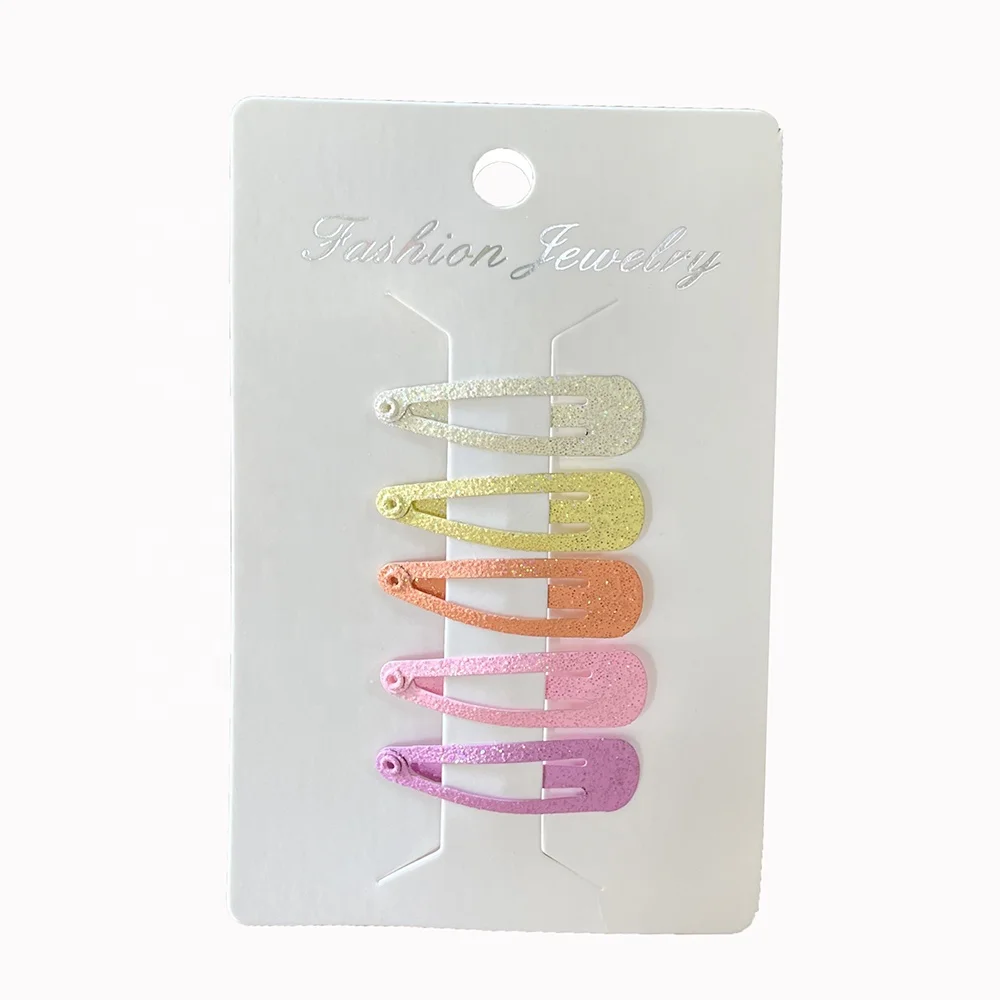 Small Glitter Kids Hair Clips 3 CM Mini Snap Hair Barrettes For Little Girl