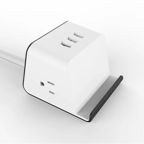 Home Office 2 Ac Outlets Charging Station Power Strip Power Cube Usa Extension Cord Multi Plug Surge Protector With Usb Charger