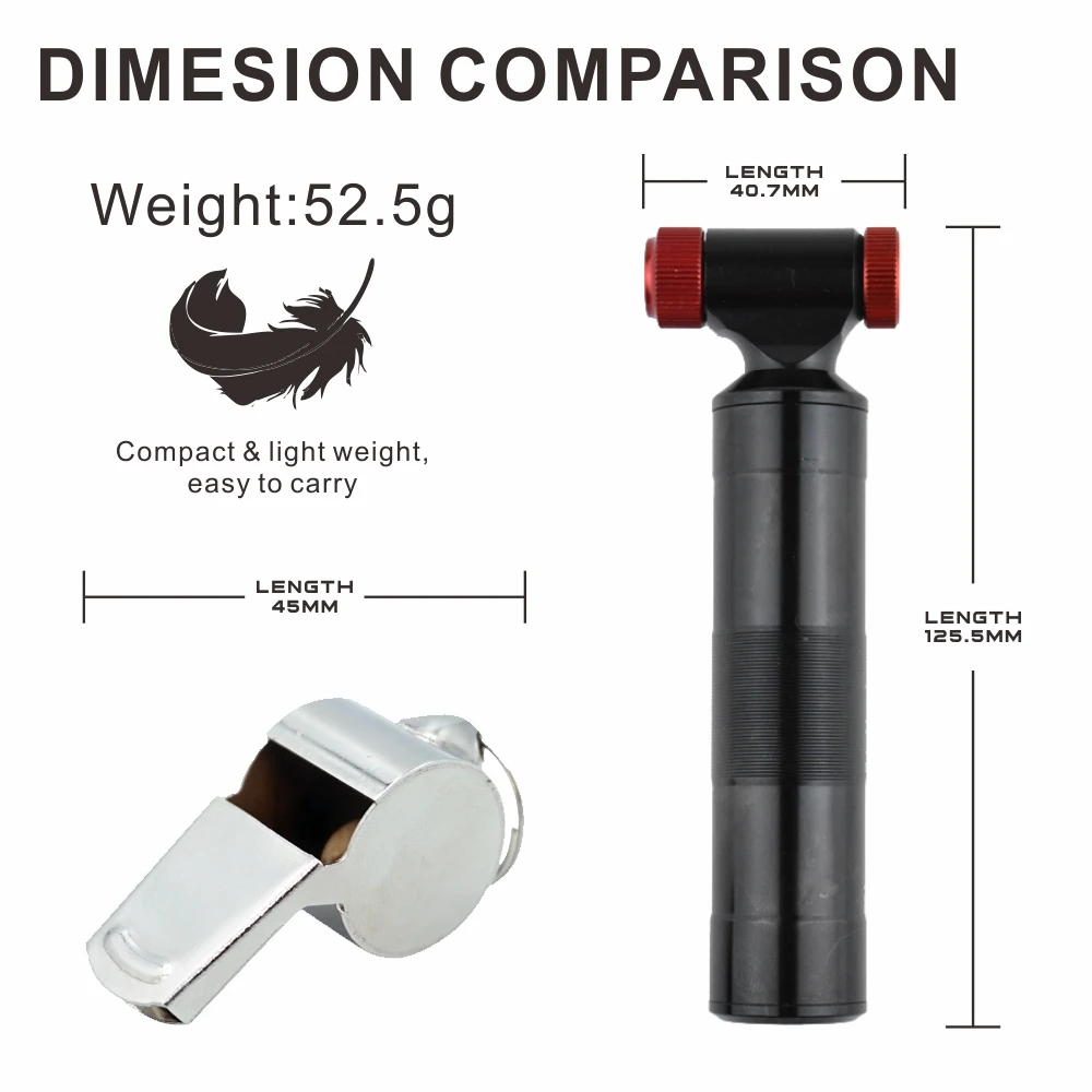 Hot Selling Bike Accessories CO2 Bicycle Pump with Integrated Processing Molding