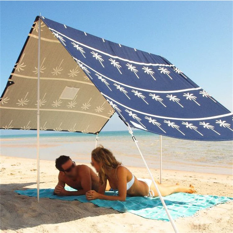 Custom printing outdoor travel sun shelter beach cabana tent sand umbrellas lightweight shelter picnic tents